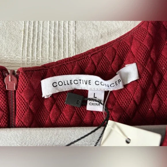 Collective Concepts Rich Red Textured Midi Dress - Picture 5 of 9